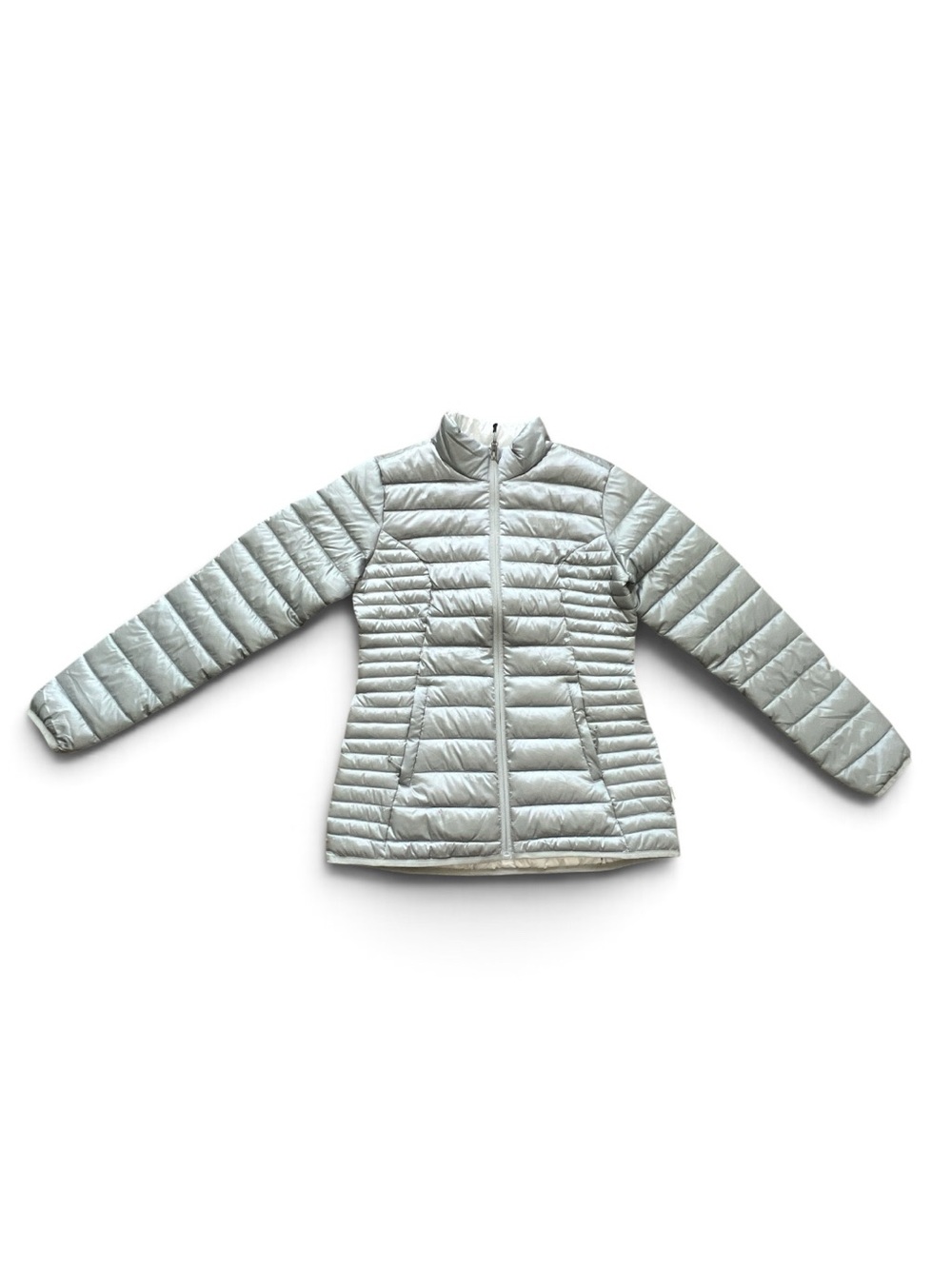 Magellan Outdoors Silver Water-Resistant Puffer Jacket Small